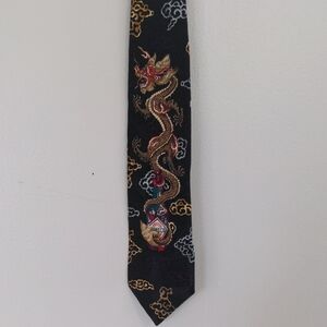 Vintage Tabasco Necktie Dragon Hot Sauce USA Silk 59" X 3.5" Rare